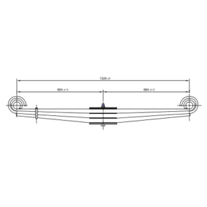 دست فنر پارابولیک اکسل جلو Kenworth W900/C500/C510